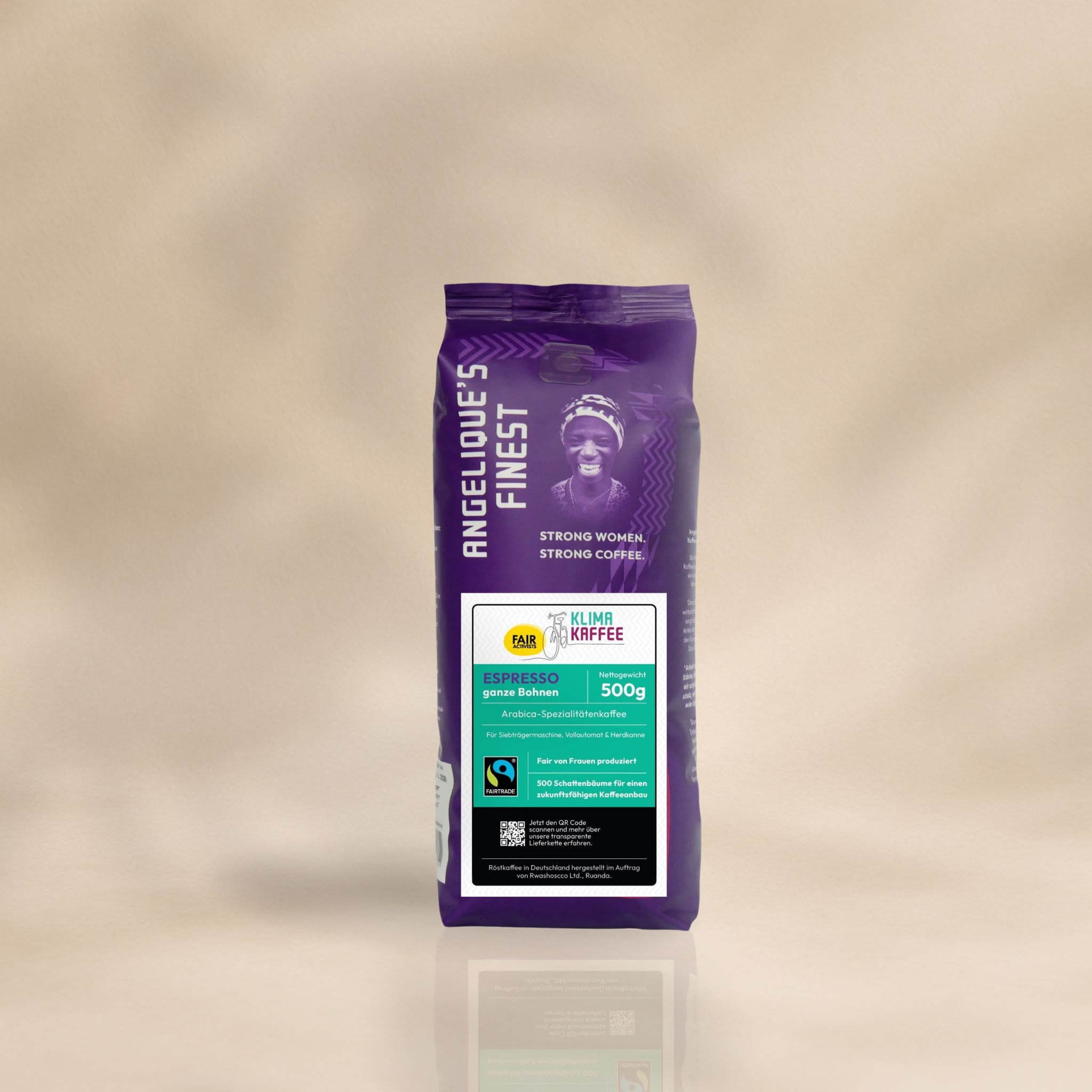 500g Packung Angelique_s Finest Klima Kaffee Espresso Fairtrade