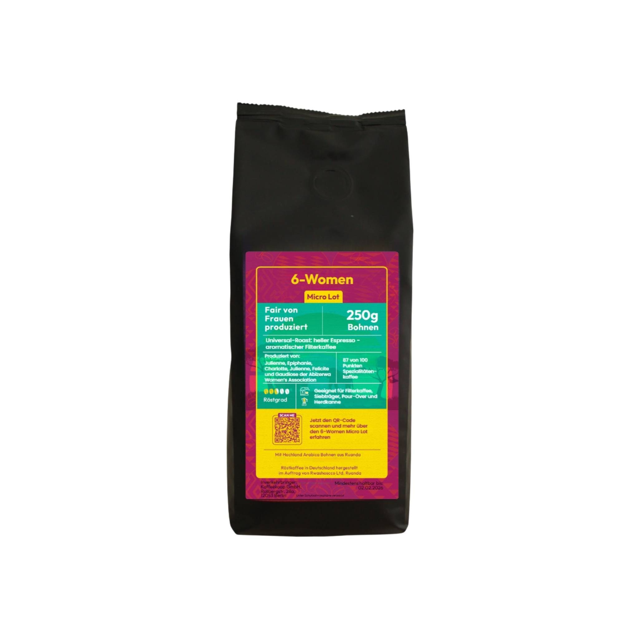 Angelique’s Finest 6-Women Microlot - 100% Arabica-Bohnen: Helle Espresso-Bohnen