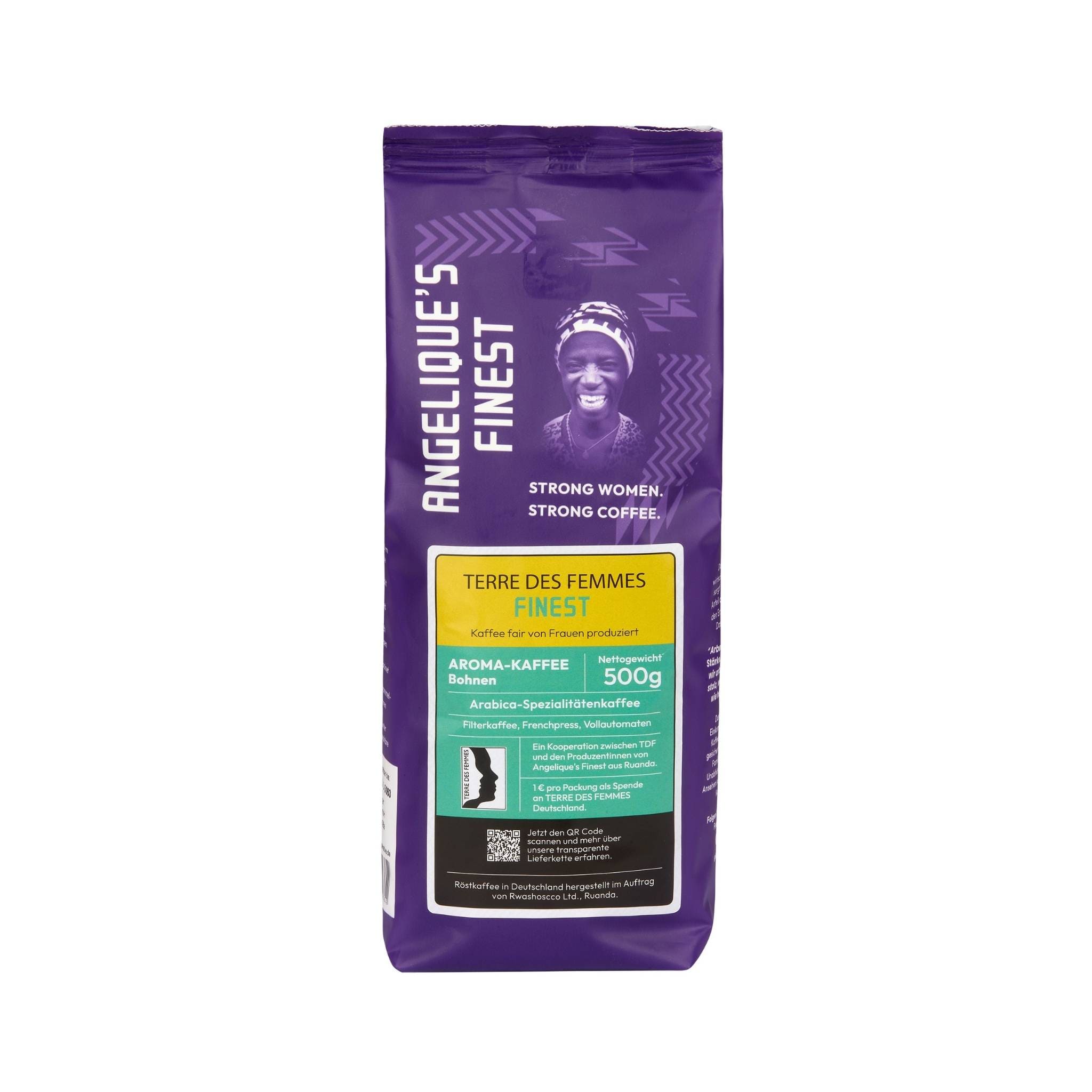 500g Packung TERRE DES FEMMES FINEST Aroma Kaffee ganze Bohnen